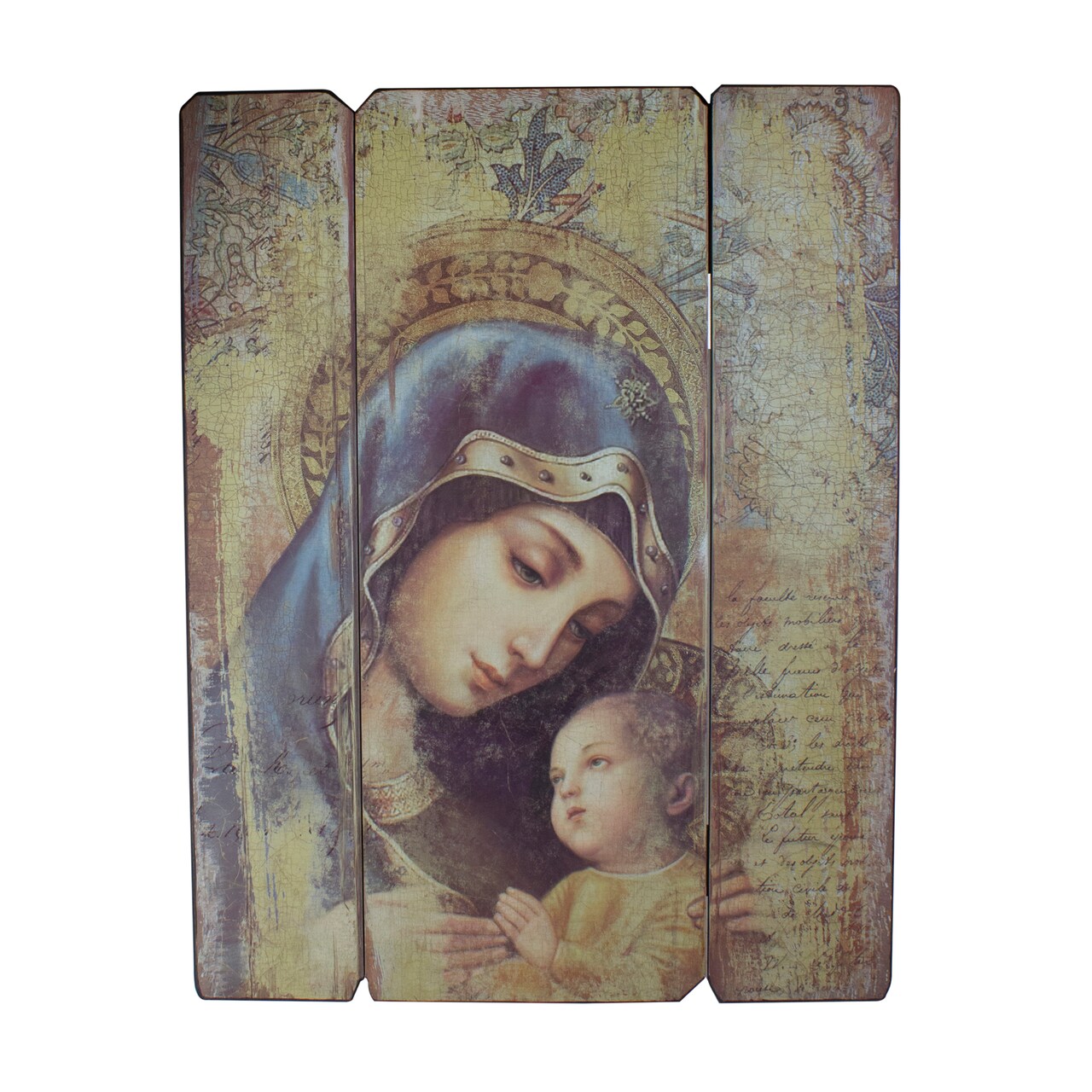 Roman 26" Joseph's Studio Distressed Antique-Style Madonna and Child Panel Wall Decor